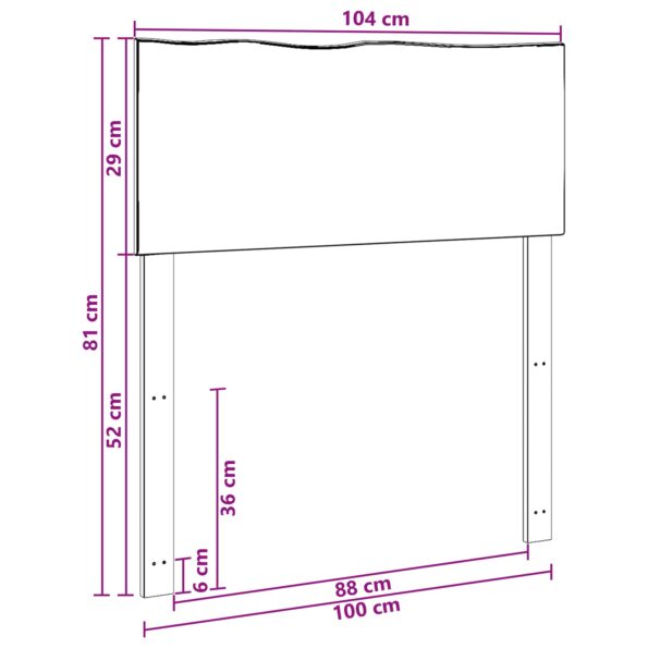 vidaXL Čelo postele s prirodzenou hranou ROSTOCK Tmavohnedá 100 cm – Obrázok 7