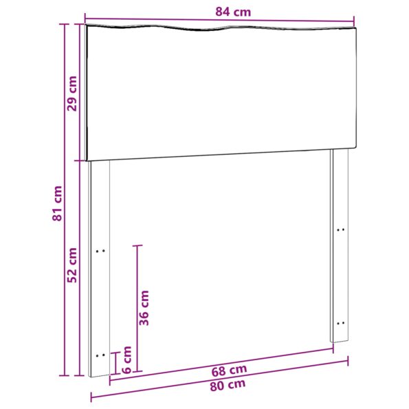 vidaXL Čelo postele s prirodzenou hranou ROSTOCK Tmavohnedá 80 cm – Obrázok 7