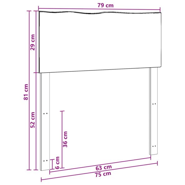 vidaXL Čelo postele s prirodzenou hranou ROSTOCK Biela 75 cm – Obrázok 7
