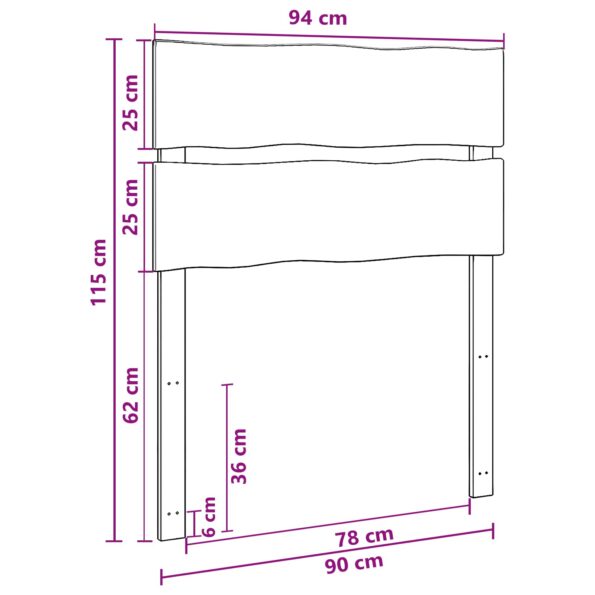 vidaXL Čelo postele s živým okrajom ROSTOCK Tmavohnedá 90 cm – Obrázok 7