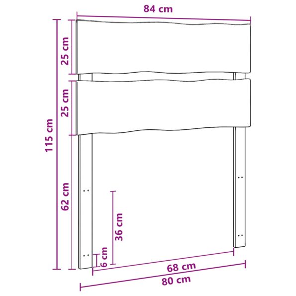 vidaXL Čelo postele s živým okrajom ROSTOCK Prírodná 80 cm – Obrázok 7