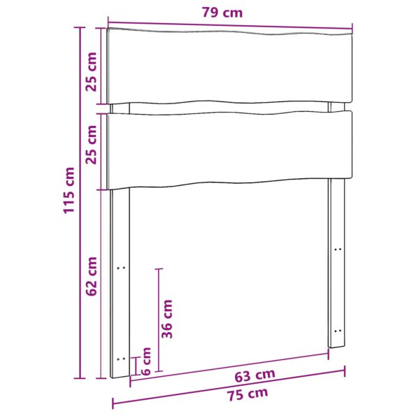 vidaXL Čelo postele s živým okrajom ROSTOCK Tmavohnedá 75 cm – Obrázok 7