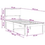 vidaXL Jednolôžkový rám postele s čelom ROSTOCK Prírodná 75 x 190 cm – Obrázok 10