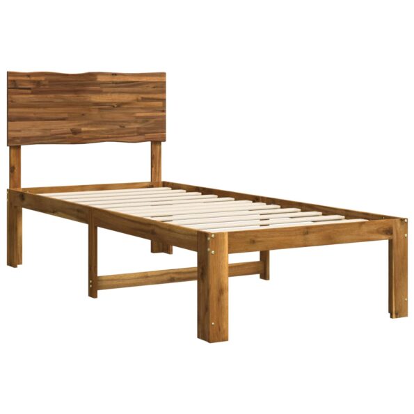 vidaXL Jednolôžkový rám postele s čelom ROSTOCK Prírodná 75 x 190 cm – Obrázok 3