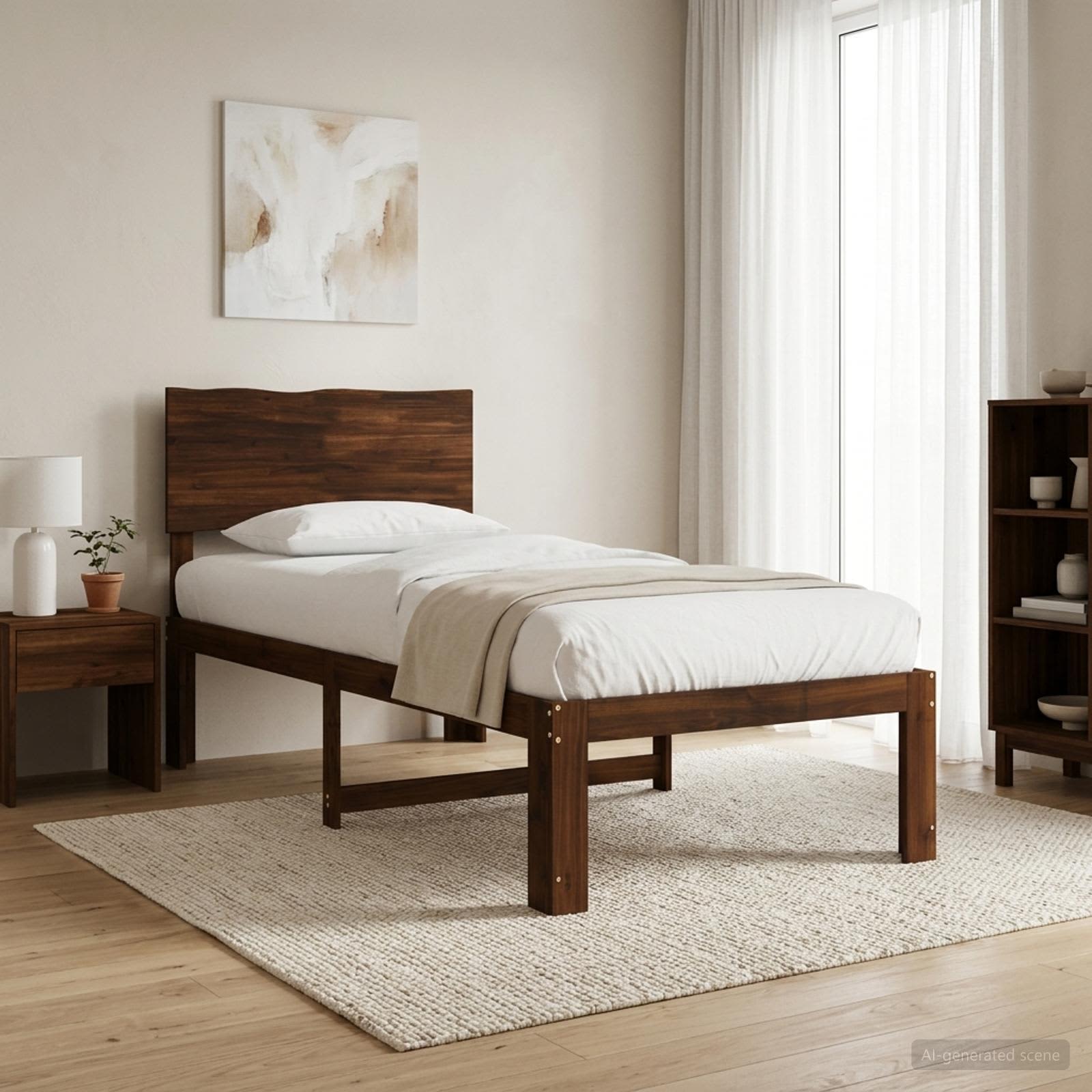 903314_1.jpg vidaXL Jednolôžkový rám postele s čelom ROSTOCK Tmavohnedá 90 x 190 cm – Obrázok 1