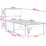 vidaXL Jednolôžkový rám postele s čelom ROSTOCK Tmavohnedá 90 x 200 cm – Obrázok 10