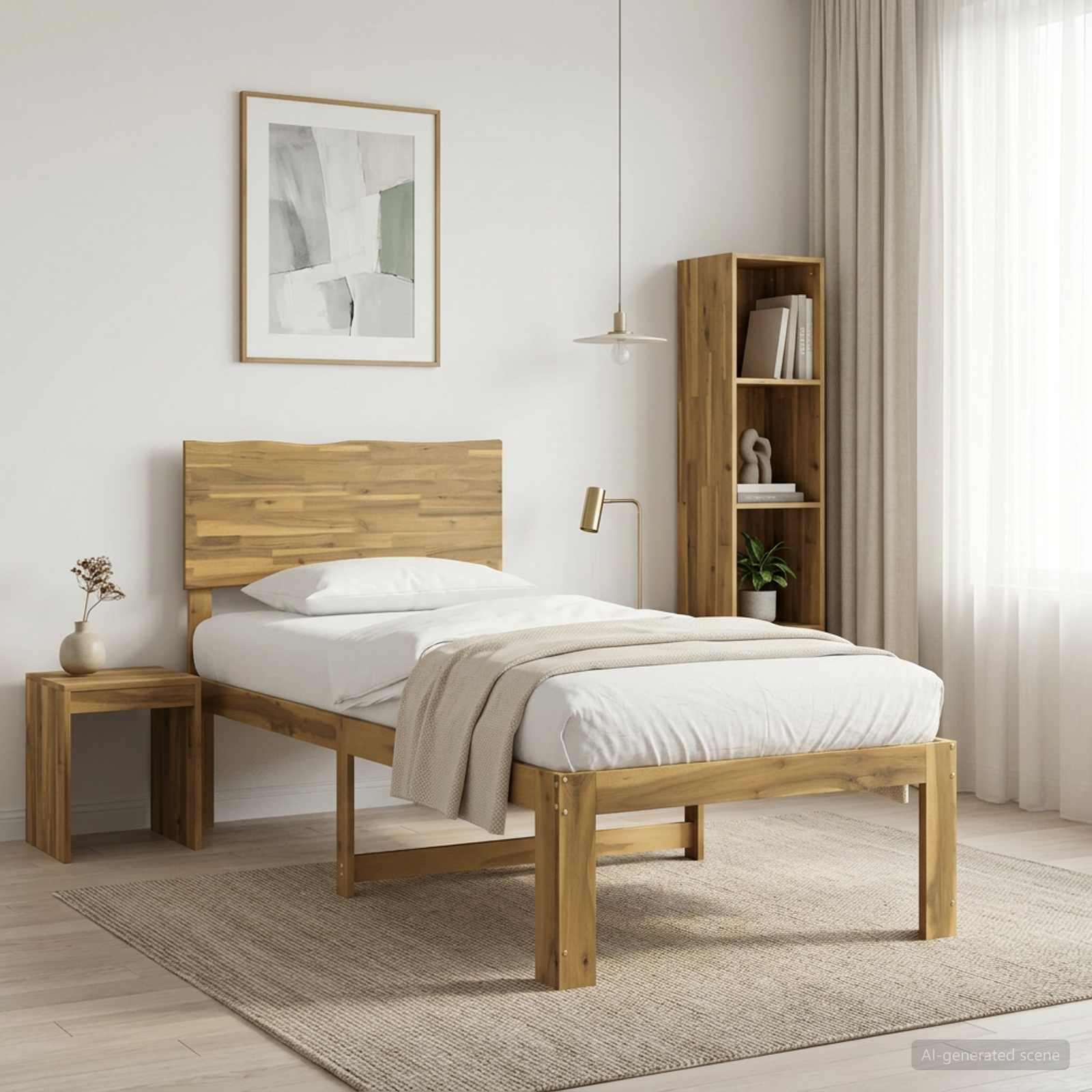 903334_1.jpg vidaXL Jednolôžkový rám postele s čelom ROSTOCK Biela 100 x 200 cm – Obrázok 1