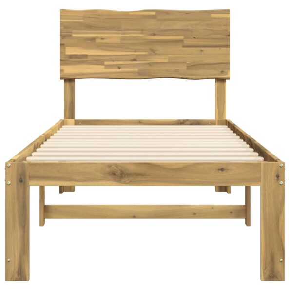 vidaXL Jednolôžkový rám postele s čelom ROSTOCK Biela 100 x 200 cm – Obrázok 4