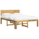 vidaXL Posteľový rám s čelom dvojlôžkový ROSTOCK Biela 120 x 190 cm – Obrázok 2
