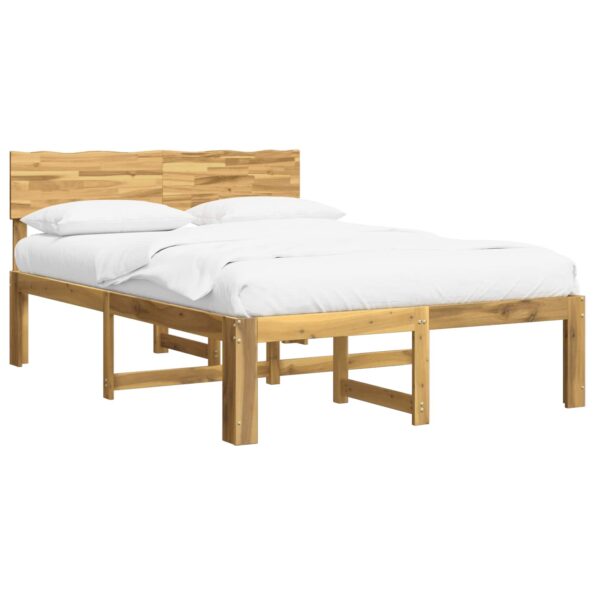 vidaXL Posteľový rám s čelom dvojlôžkový ROSTOCK Biela 120 x 190 cm – Obrázok 2