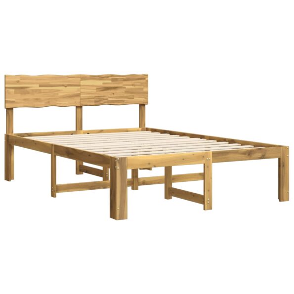 vidaXL Posteľový rám s čelom dvojlôžkový ROSTOCK Biela 120 x 190 cm – Obrázok 3