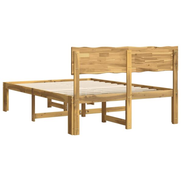vidaXL Posteľový rám s čelom dvojlôžkový ROSTOCK Biela 120 x 190 cm – Obrázok 6