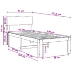 vidaXL Jednolôžkový rám postele s čelom ROSTOCK Biela 90 x 200 cm – Obrázok 10