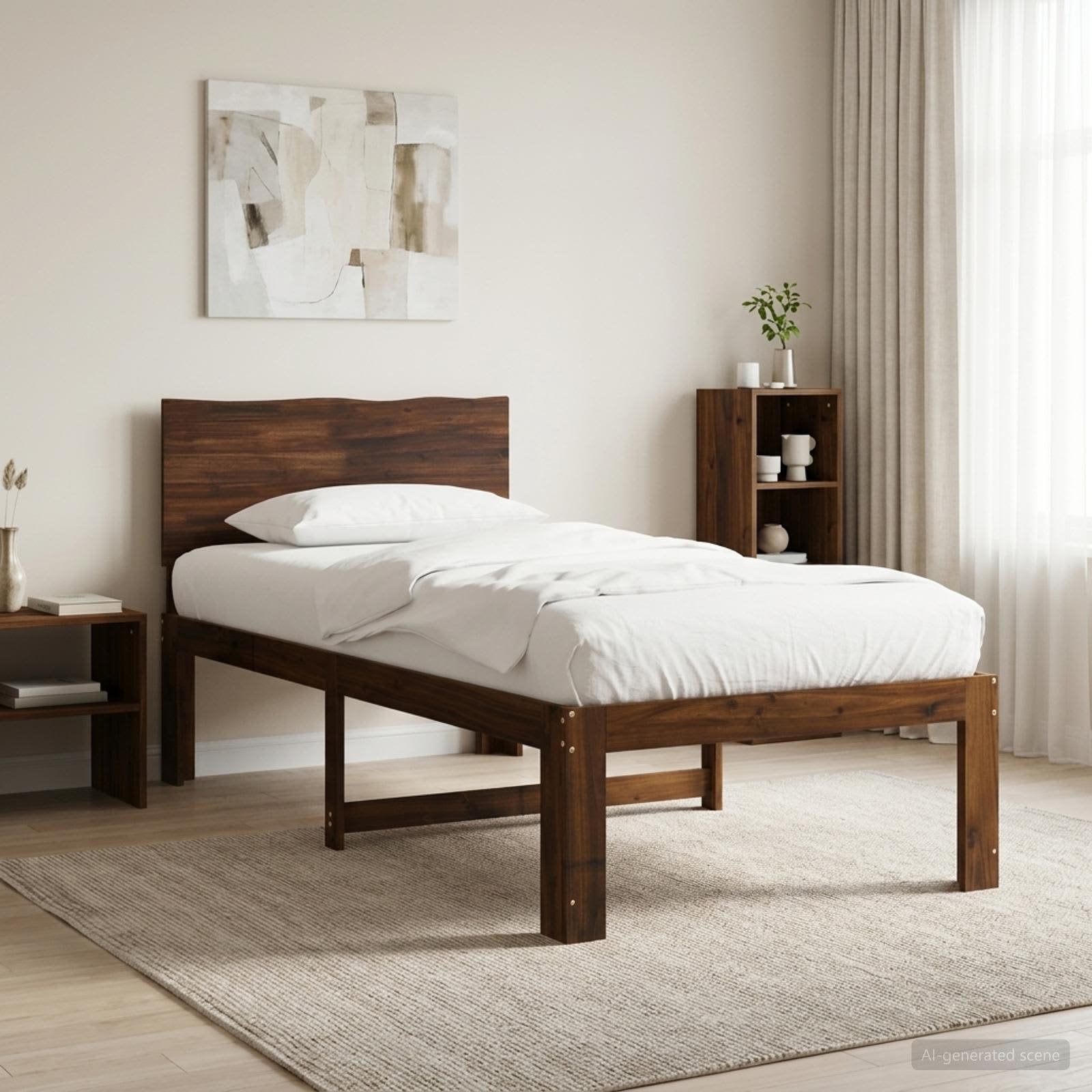 903395_1.jpg vidaXL Jednolôžkový rám postele s čelom ROSTOCK Tmavohnedá 75 x 190 cm – Obrázok 1