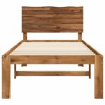 vidaXL Jednolôžkový rám postele s čelom ROSTOCK Prírodná 75 x 190 cm – Obrázok 4
