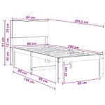 vidaXL Jednolôžkový rám postele s čelom ROSTOCK Tmavohnedá 80 x 200 cm – Obrázok 10