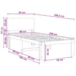 vidaXL Jednolôžkový rám postele s čelom ROSTOCK Biela 90 x 200 cm – Obrázok 10