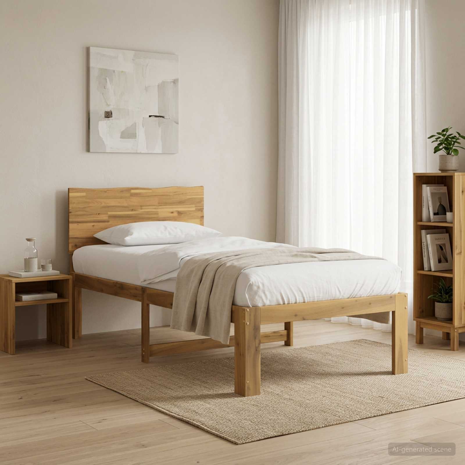 903418_1.jpg vidaXL Jednolôžkový rám postele s čelom ROSTOCK Biela 100 x 200 cm – Obrázok 1