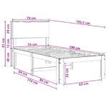 vidaXL Jednolôžkový rám postele s čelom ROSTOCK Tmavohnedá 75 x 190 cm – Obrázok 10