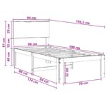 vidaXL Jednolôžkový rám postele s čelom ROSTOCK Tmavohnedá 90 x 190 cm – Obrázok 10