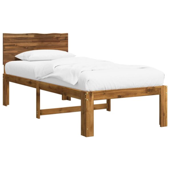 vidaXL Jednolôžkový rám postele s čelom ROSTOCK Prírodná 90 x 190 cm – Obrázok 2