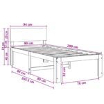 vidaXL Jednolôžkový rám postele s čelom ROSTOCK Biela 90 x 200 cm – Obrázok 10