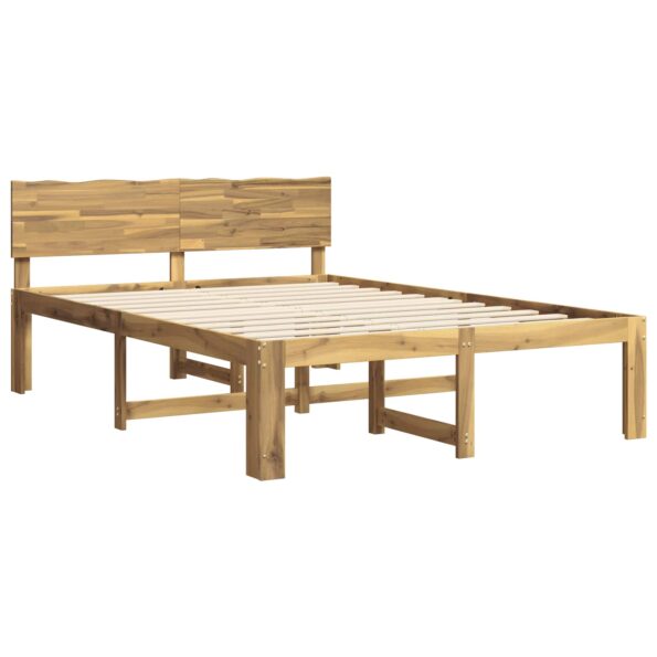vidaXL Posteľový rám s čelom dvojlôžkový ROSTOCK Biela 120 x 200 cm – Obrázok 3