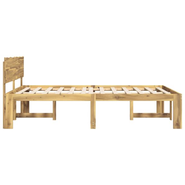 vidaXL Posteľový rám s čelom dvojlôžkový ROSTOCK Biela 120 x 200 cm – Obrázok 5