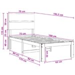vidaXL Jednolôžkový rám postele s čelom ROSTOCK Prírodná 75 x 190 cm – Obrázok 10