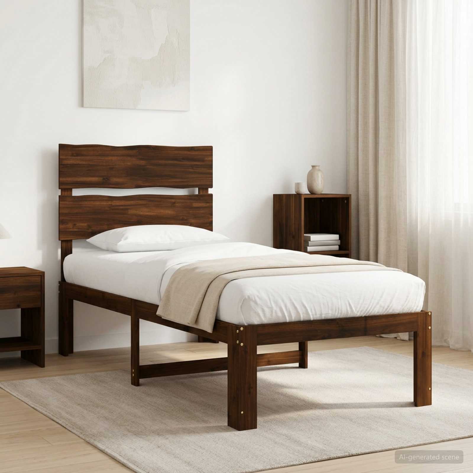 903482_1.jpg vidaXL Jednolôžkový rám postele s čelom ROSTOCK Tmavohnedá 90 x 190 cm – Obrázok 1