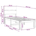 vidaXL Jednolôžkový rám postele s čelom ROSTOCK Tmavohnedá 90 x 190 cm – Obrázok 10