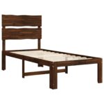 vidaXL Jednolôžkový rám postele s čelom ROSTOCK Tmavohnedá 90 x 190 cm – Obrázok 3