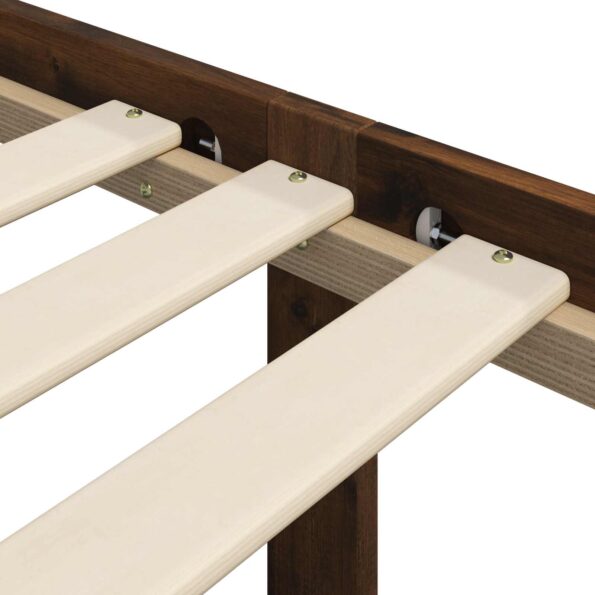 vidaXL Jednolôžkový rám postele s čelom ROSTOCK Tmavohnedá 90 x 190 cm – Obrázok 7