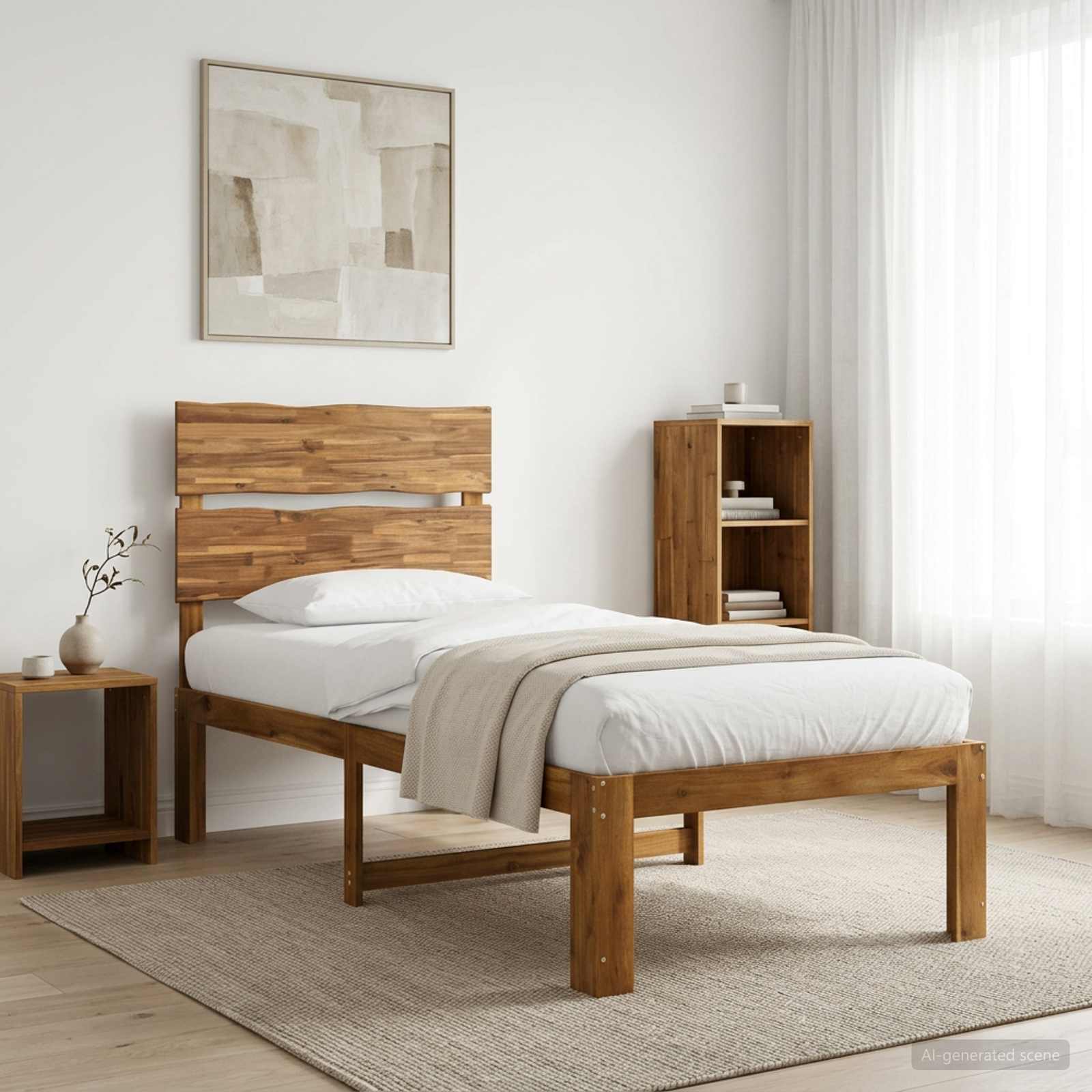 903483_1.jpg vidaXL Jednolôžkový rám postele s čelom ROSTOCK Prírodná 90 x 190 cm – Obrázok 1