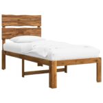 vidaXL Jednolôžkový rám postele s čelom ROSTOCK Prírodná 90 x 190 cm – Obrázok 2