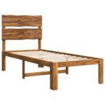 vidaXL Jednolôžkový rám postele s čelom ROSTOCK Prírodná 90 x 190 cm – Obrázok 3