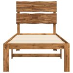 vidaXL Jednolôžkový rám postele s čelom ROSTOCK Prírodná 90 x 190 cm – Obrázok 4