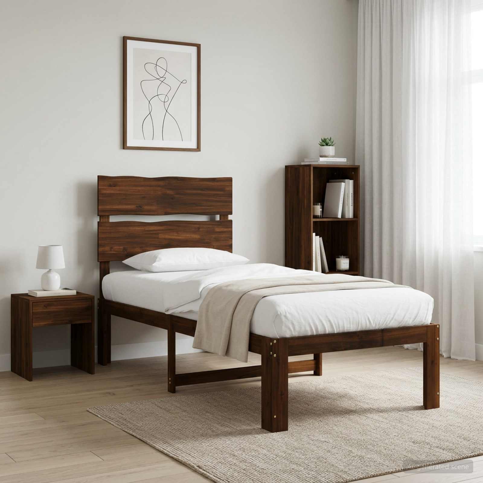 903497_1.jpg vidaXL Jednolôžkový rám postele s čelom ROSTOCK Tmavohnedá 90 x 200 cm – Obrázok 1