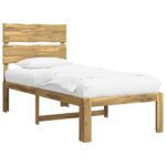 vidaXL Jednolôžkový rám postele s čelom ROSTOCK Biela 100 x 200 cm – Obrázok 2