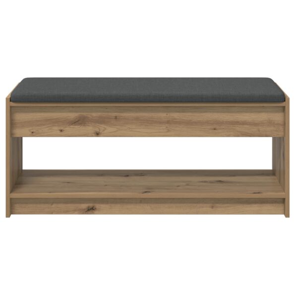 vidaXL Lavica na topánky s vankúšom Dub artisan 103 x 38 x 45 cm – Obrázok 4