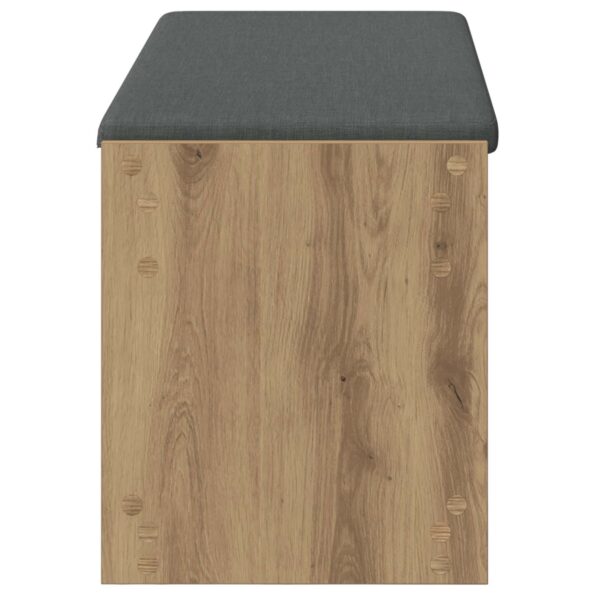vidaXL Lavica na topánky s vankúšom Dub artisan 103 x 38 x 45 cm – Obrázok 5