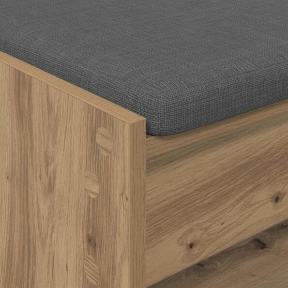 vidaXL Lavica na topánky s vankúšom Dub artisan 103 x 38 x 45 cm – Obrázok 7