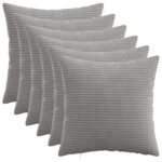vidaXL Poťah na podložku 6 pcs HEERLEN Svetlosivá 30 x 30 cm manšestr