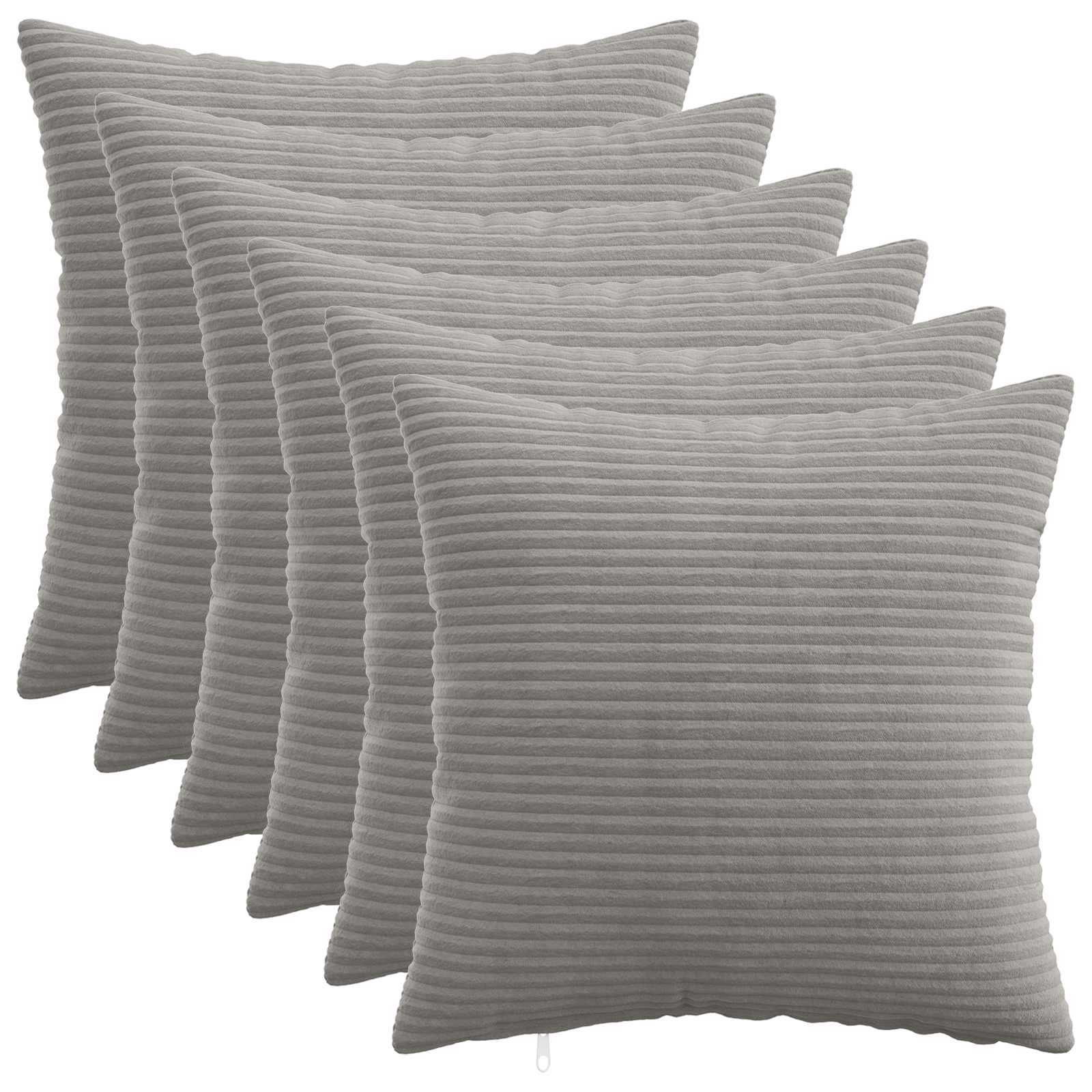 907426_1.jpg vidaXL Poťah na podložku 6 pcs HEERLEN Svetlosivá 30 x 30 cm manšestr – Obrázok 1