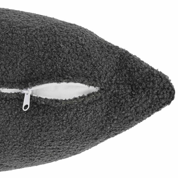 vidaXL Poťah na podložku 6 pcs HEERLEN Tmavosivá 30 x 30 cm Bouclé – Obrázok 5