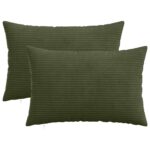 vidaXL Poťah na podložku 2 pcs HEERLEN Zelená 30 x 50 cm manšestr