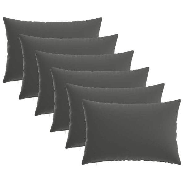 vidaXL Poťah na podložku 6 pcs HEERLEN Antracitová 30 x 50 cm – Obrázok 2