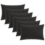 vidaXL Poťah na podložku 6 pcs HEERLEN Čierna 30 x 50 cm Polyester – Obrázok 2