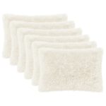 vidaXL Poťah na podložku 6 pcs HEERLEN Biela 30 x 50 cm PV fleece – Obrázok 2