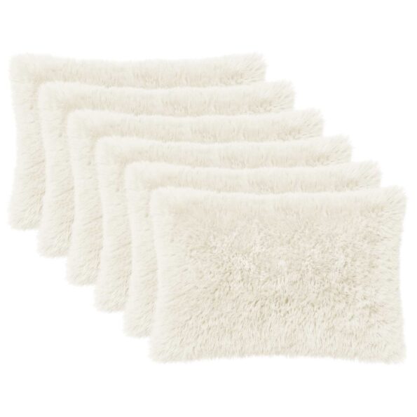 vidaXL Poťah na podložku 6 pcs HEERLEN Biela 30 x 50 cm PV fleece – Obrázok 2